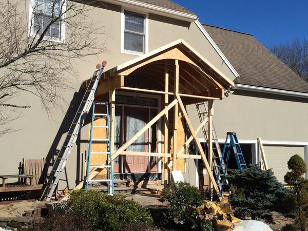 Image showing process of building a porch